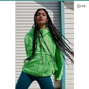 Fp Movement Pippa Packable Pullover Puffer Jacket in the color Lime Glow